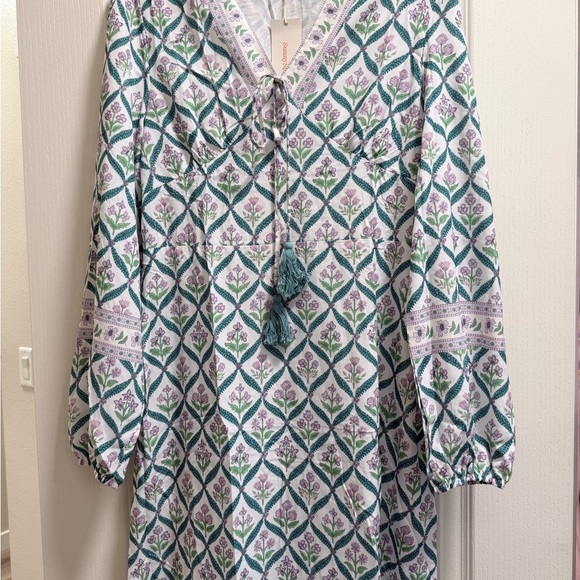 Sunny Spirit Floral Patterned Maxi Dress with Tassels large NWT - Picture 3 of 8